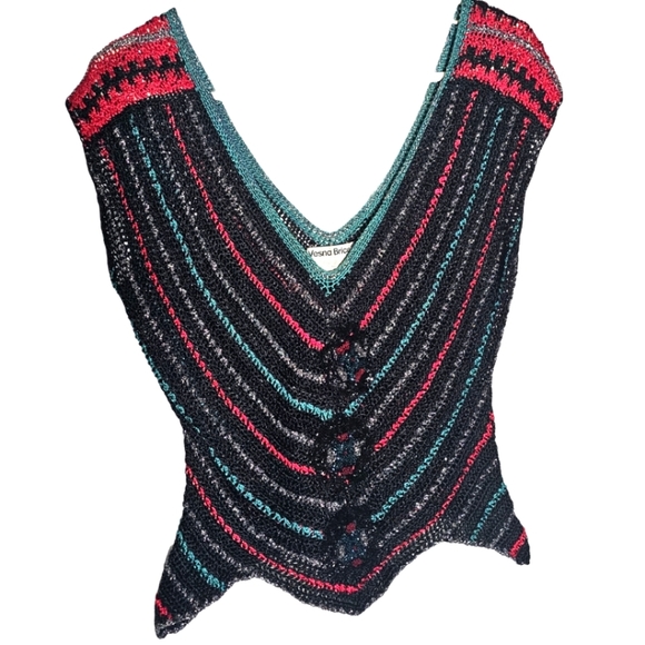 vesna bricelj Tops - Vesna Bricelj vintage crochet blouse beading